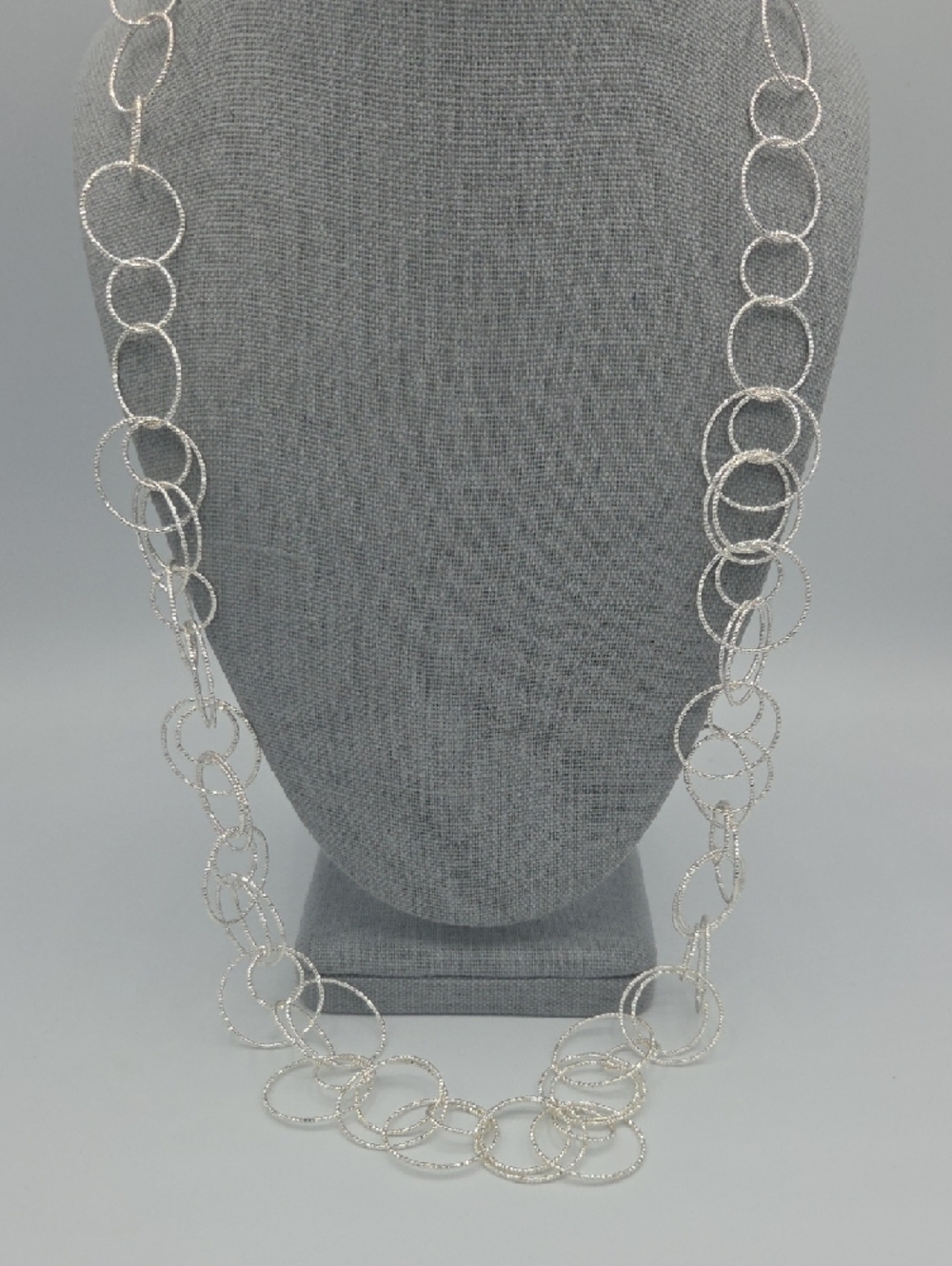 5 for $25! Talbots Factory Shimmering Silver Open-Link Circle Necklace